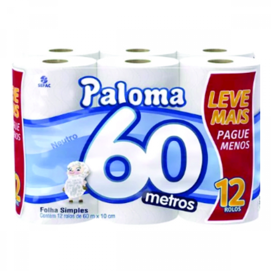 Papel Higiênico Paloma 60 metros
